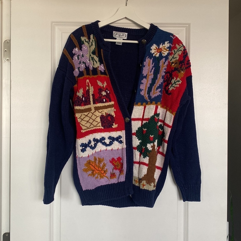 Vintage Multicolored Granny Cardigan P’Galli Designs - small - Picture 3 of 7